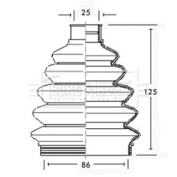 Cv Joint Boot Kit BORG & BECK BCB2302 OE Ref 1HO498203A