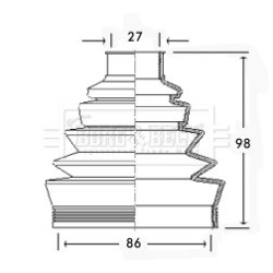 Cv Joint Boot Kit BORG & BECK BCB2304 OE Ref 46429633 S1