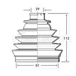 Cv Joint Boot Kit BORG & BECK BCB2321 OE Ref 329306