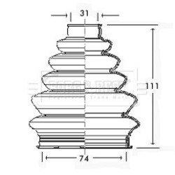 Cv Joint Boot Kit BORG & BECK BCB2327 OE Ref 3293.35 S1