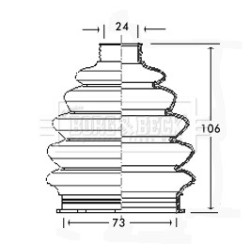 Cv Joint Boot Kit BORG & BECK BCB2328 OE Ref 1073807