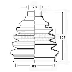 Cv Joint Boot Kit BORG & BECK BCB2330 OE Ref 96BG3A331AA