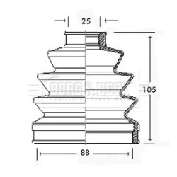 Cv Joint Boot Kit BORG & BECK BCB2332