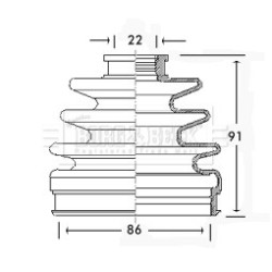 Cv Joint Boot Kit BORG & BECK BCB2342 BORG & BECK