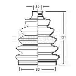Cv Joint Boot Kit BORG & BECK BCB2343