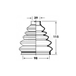 Cv Joint Boot Kit BORG & BECK BCB2354R OE Ref 1J0498203A