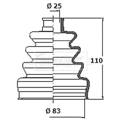 Cv Joint Boot Kit BORG & BECK BCB2363R OE Ref 6Q0498203 BORG & BECK