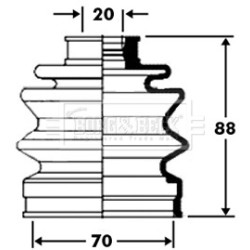 Cv Joint Boot Kit BORG & BECK BCB2368 OE Ref 443887F09