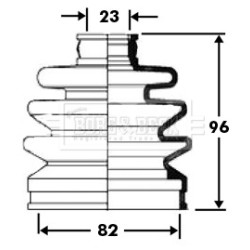 Cv Joint Boot Kit BORG & BECK BCB2369 OE Ref oK2KD-22-530