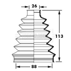 Cv Joint Boot Kit BORG & BECK BCB2376 OE Ref 44018S6FE00