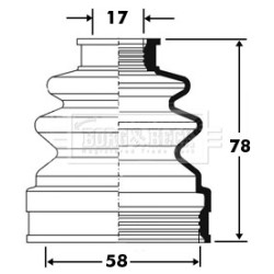 Cv Joint Boot Kit BORG & BECK BCB2382 OE Ref 42017-S0E-010