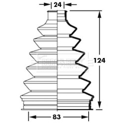 Cv Joint Boot Kit BORG & BECK BCB2383 OE Ref 44018-S2X-000