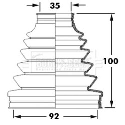 Cv Joint Boot Kit BORG & BECK BCB2384 OE Ref 42018S2A010