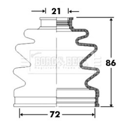 Cv Joint Boot Kit BORG & BECK BCB2385 OE Ref 49509-25A00