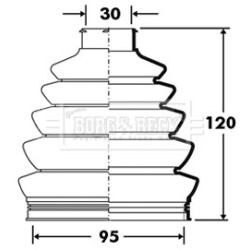 Cv Joint Boot Kit BORG & BECK BCB2393 OE Ref 1K0 498 203 A S1