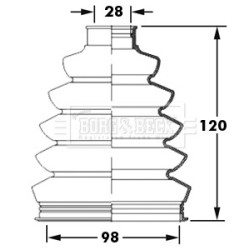 Cv Joint Boot Kit BORG & BECK BCB2394 OE Ref 1K0 498 203 D SK