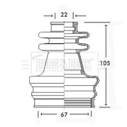 Cv Joint Boot Kit BORG & BECK BCB2417 OE Ref BAU4995 BORG & BECK