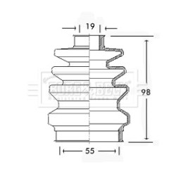 Cv Joint Boot Kit BORG & BECK BCB2418 OE Ref 90009025