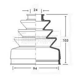 Cv Joint Boot Kit BORG & BECK BCB2429