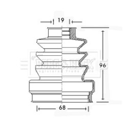 Cv Joint Boot Kit BORG & BECK BCB2445 OE Ref 1073802