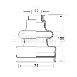 Cv Joint Boot Kit BORG & BECK BCB2495 OE Ref 329359