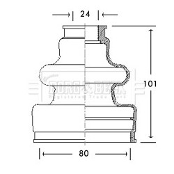 Cv Joint Boot Kit BORG & BECK BCB2651 OE Ref 328779