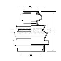 Cv Joint Boot Kit BORG & BECK BCB2718 OE Ref 1J0498201G
