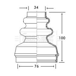 Cv Joint Boot Kit BORG & BECK BCB2736 OE Ref 328781