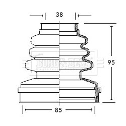 Cv Joint Boot Kit BORG & BECK BCB2737 OE Ref 328780