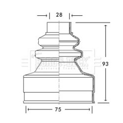 Cv Joint Boot Kit BORG & BECK BCB2738 OE Ref 3287.90