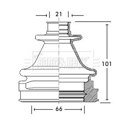 Cv Joint Boot Kit BORG & BECK BCB2769 OE Ref 1026905SK
