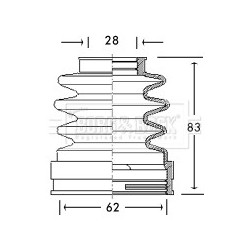 Cv Joint Boot Kit BORG & BECK BCB2771 OE Ref 1 061 879
