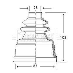 Cv Joint Boot Kit BORG & BECK BCB2775 OE Ref 3287.90 S1