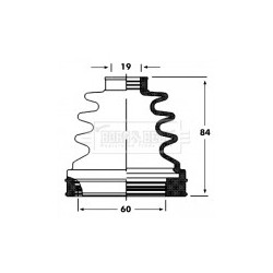 Cv Joint Boot Kit BORG & BECK BCB2800 OE Ref 328794