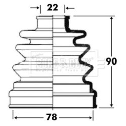 Cv Joint Boot Kit BORG & BECK BCB2809 OE Ref 44018SM4A02