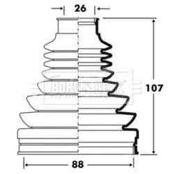 Cv Joint Boot Kit BORG & BECK BCB2811 OE Ref 46308724