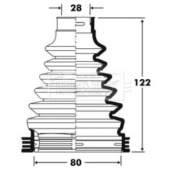 Cv Joint Boot Kit BORG & BECK BCB2812 OE Ref LR003160