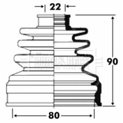 Cv Joint Boot Kit BORG & BECK BCB2814 OE Ref 44017-SS0-010
