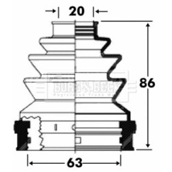 Cv Joint Boot Kit BORG & BECK BCB2817 OE Ref 443805060