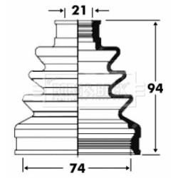 Cv Joint Boot Kit BORG & BECK BCB2821 OE Ref 44017S0A030