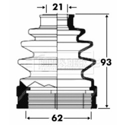 Cv Joint Boot Kit BORG & BECK BCB2823 OE Ref 4950625A00