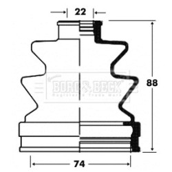 Cv Joint Boot Kit BORG & BECK BCB2825 OE Ref 495062DA00
