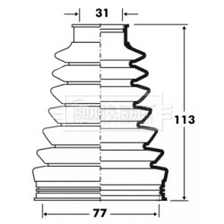 Cv Joint Boot Kit BORG & BECK BCB2831 OE Ref 7H0498202A