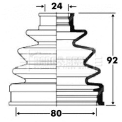 Cv Joint Boot Kit BORG & BECK BCB2837 OE Ref 0443848020