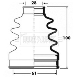 Cv Joint Boot Kit BORG & BECK BCB2838 BORG & BECK