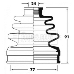 Cv Joint Boot Kit BORG & BECK BCB2840 OE Ref GDB622540