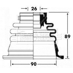 Cv Joint Boot Kit BORG & BECK BCB2848 OE Ref 30899073