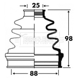 Cv Joint Boot Kit BORG & BECK BCB2849 OE Ref 39741BU126