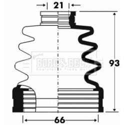 Cv Joint Boot Kit BORG & BECK BCB2861 OE Ref 28323AG010