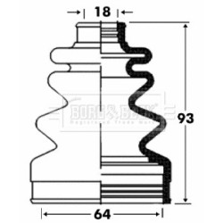 Cv Joint Boot Kit BORG & BECK BCB2862 OE Ref 4705301